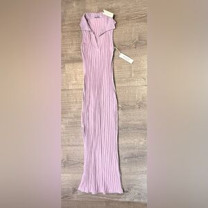 Stateside Ribbed Midi Dress in Lavender Pink